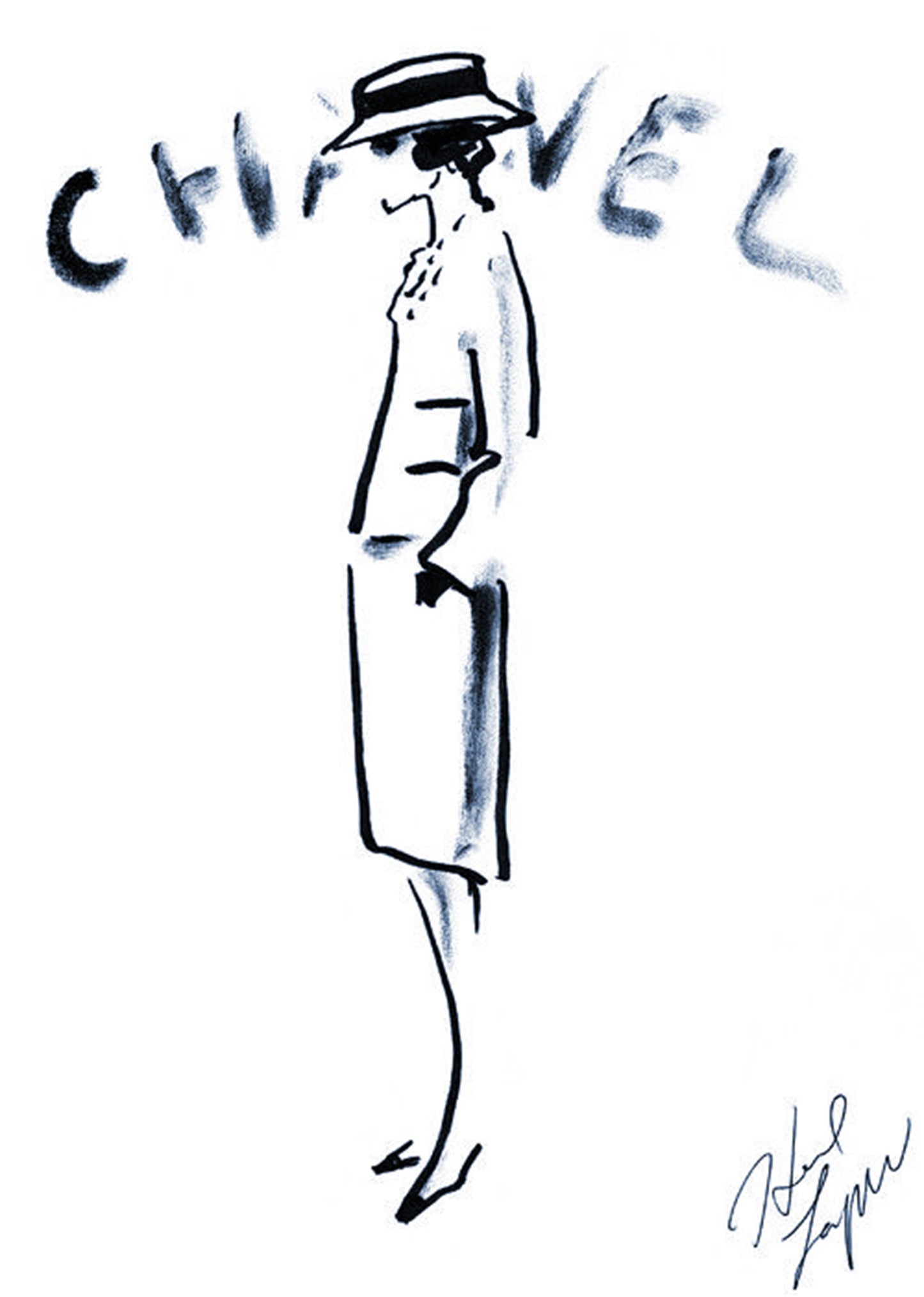 Vintage Coco Chanel Sketch