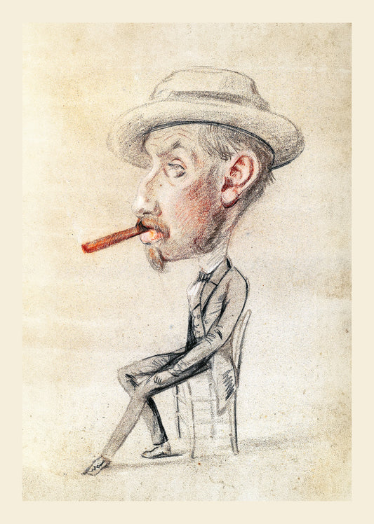 Caricature of a Man with a Big Cigar