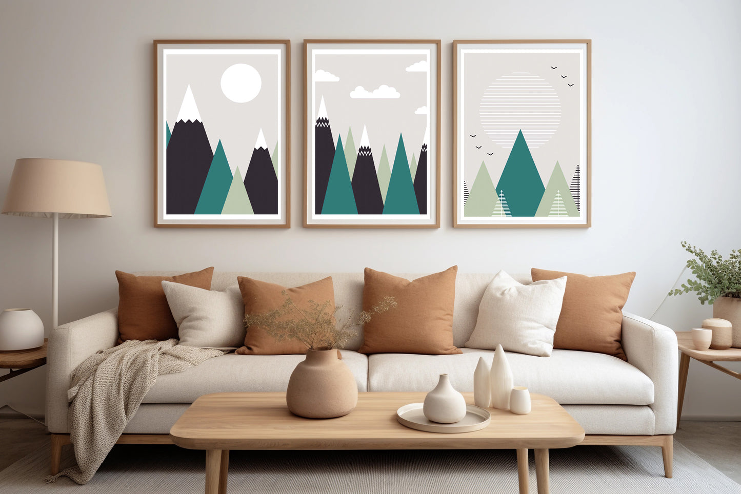 Abstract Graphic Mountain Shapes Posters Trio Pack