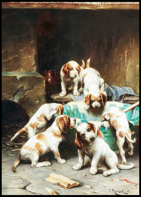 Beagle Puppies Feasting