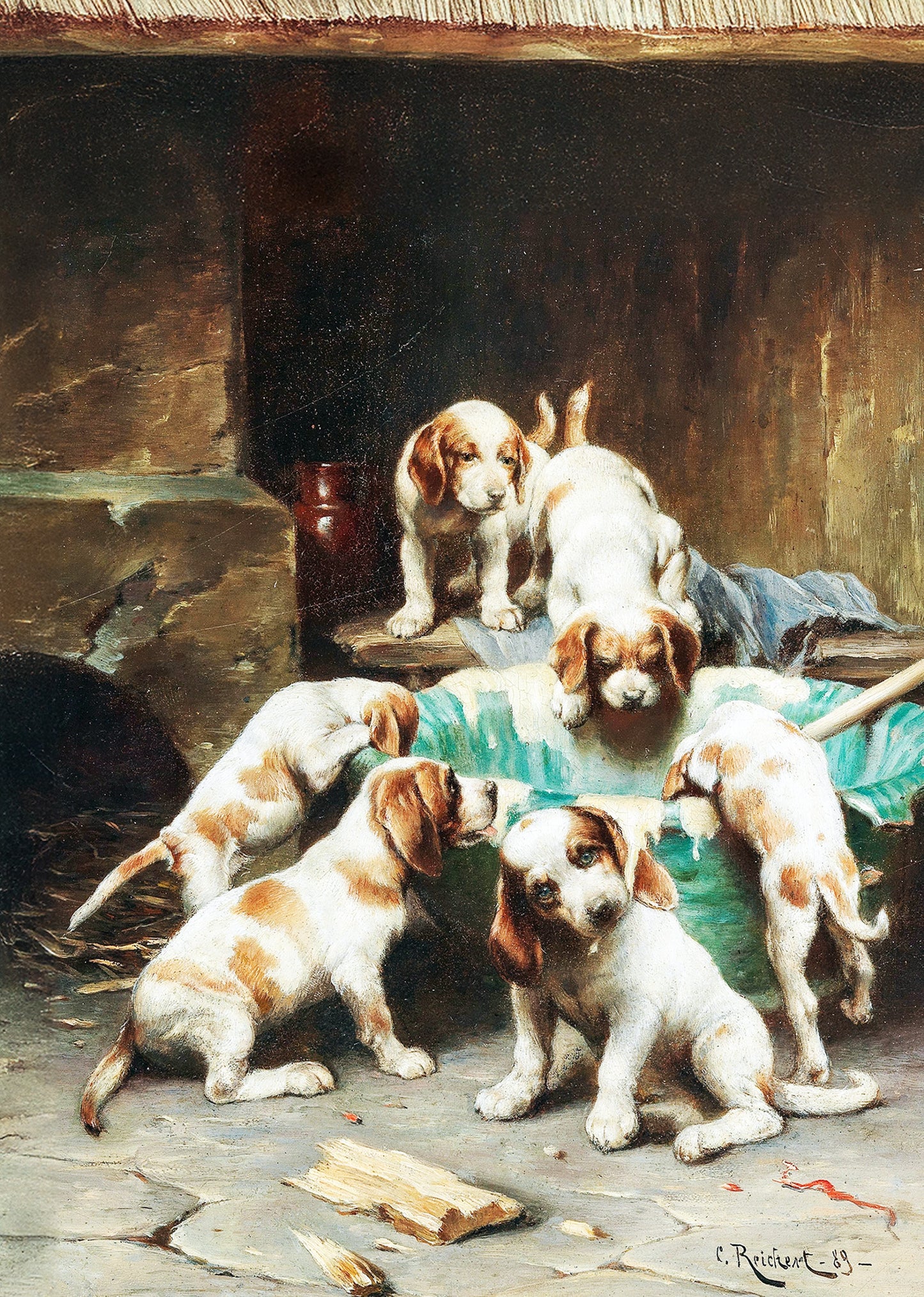 Beagle Puppies Feasting