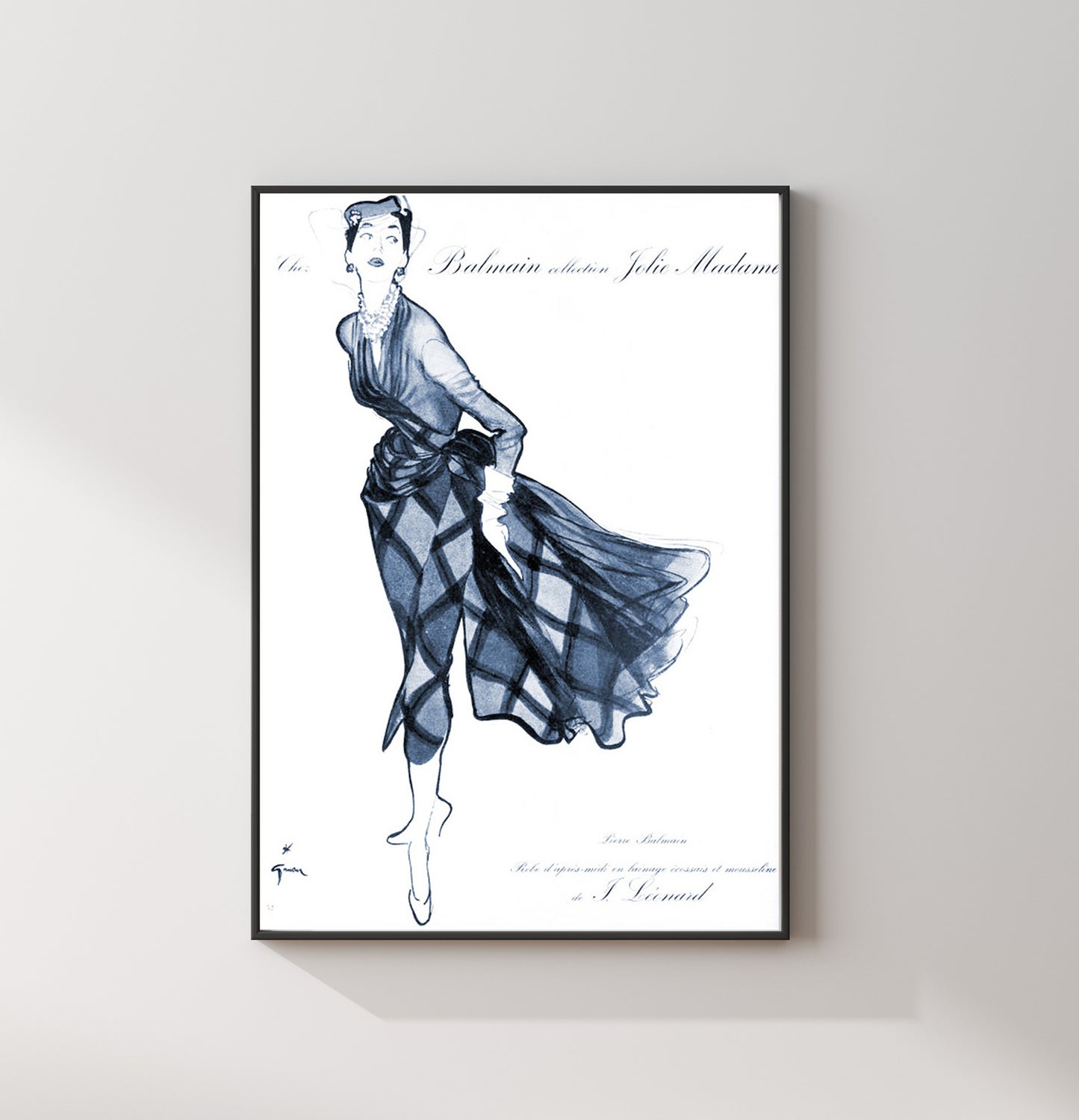 Vintage Ilustration Poster - Pierre Balmain by René Gruau