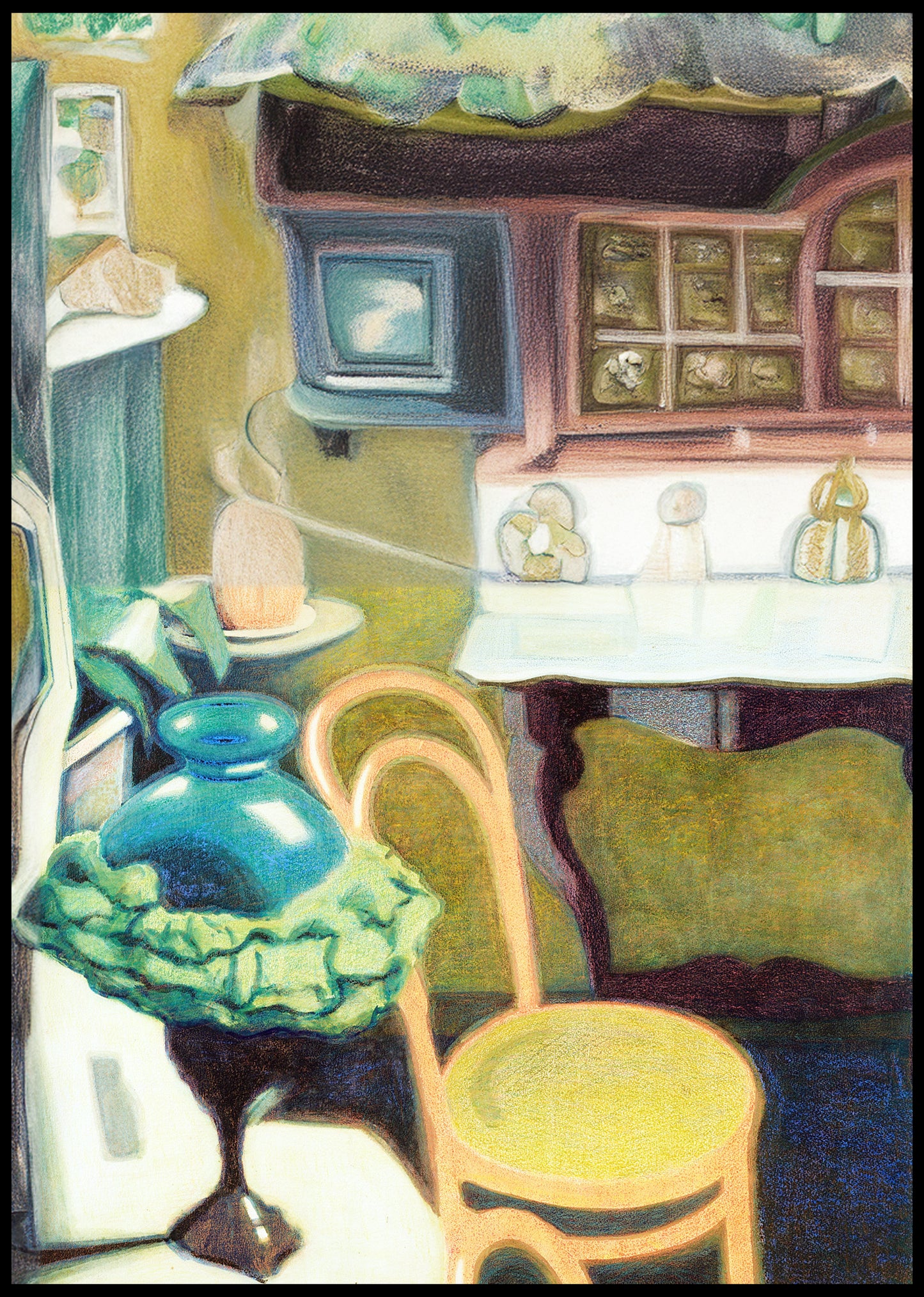 Léon Spilliaert -  Interior with Chair and Opaline Lamp