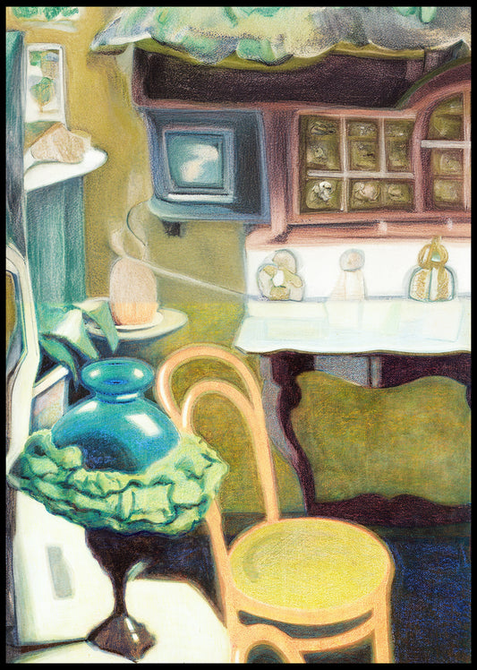 Léon Spilliaert -  Interior with Chair and Opaline Lamp