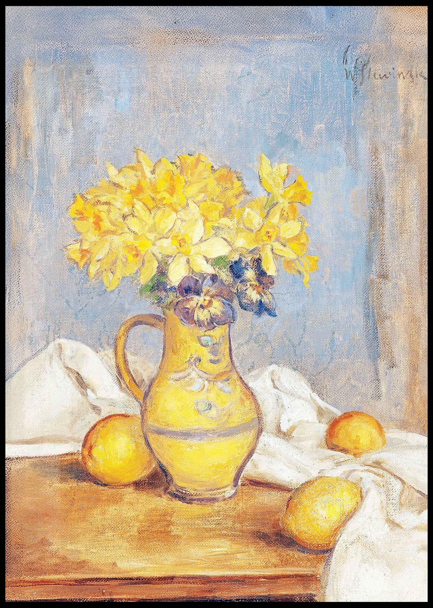 Daffodils in a Vase and Lemons