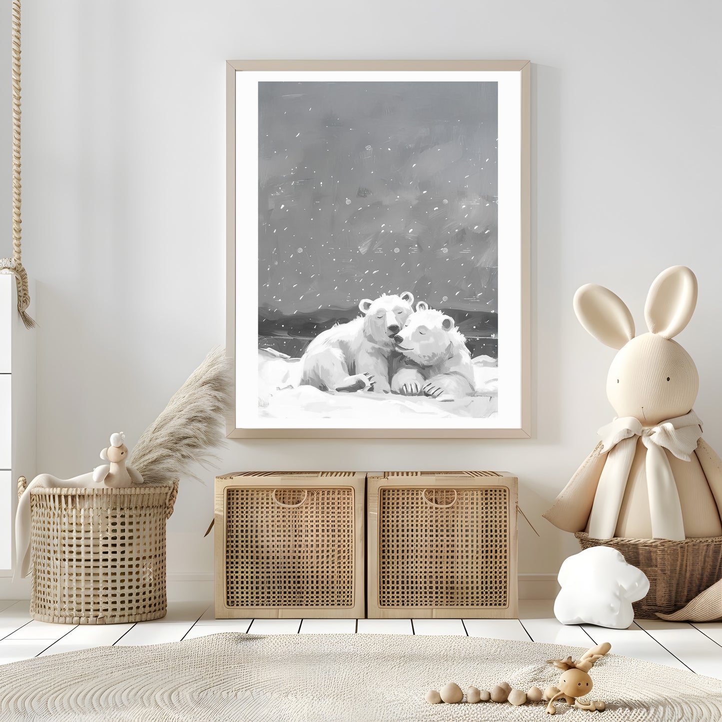 Polar Bears In Snow Poster