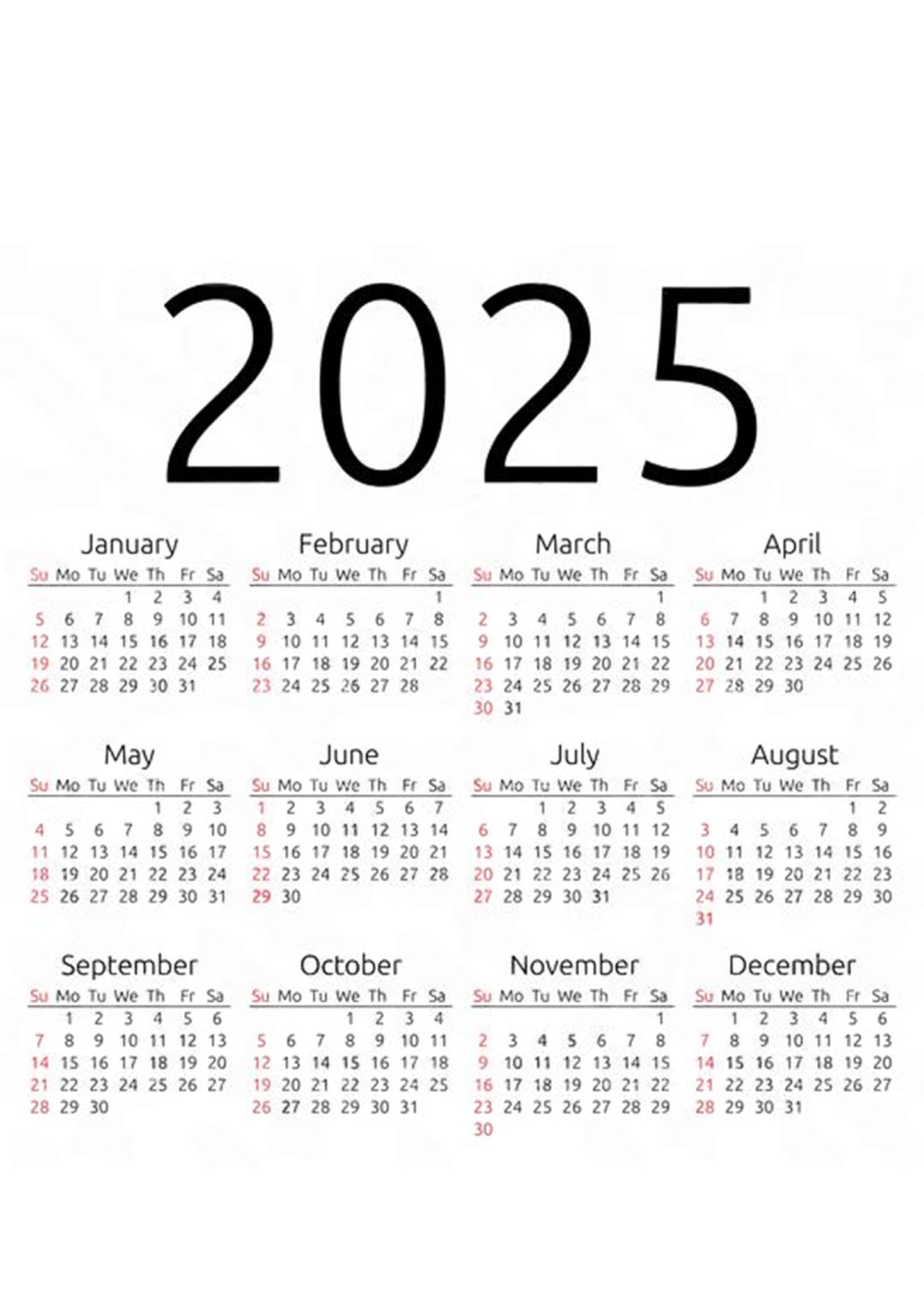 2025 Calendar Poster