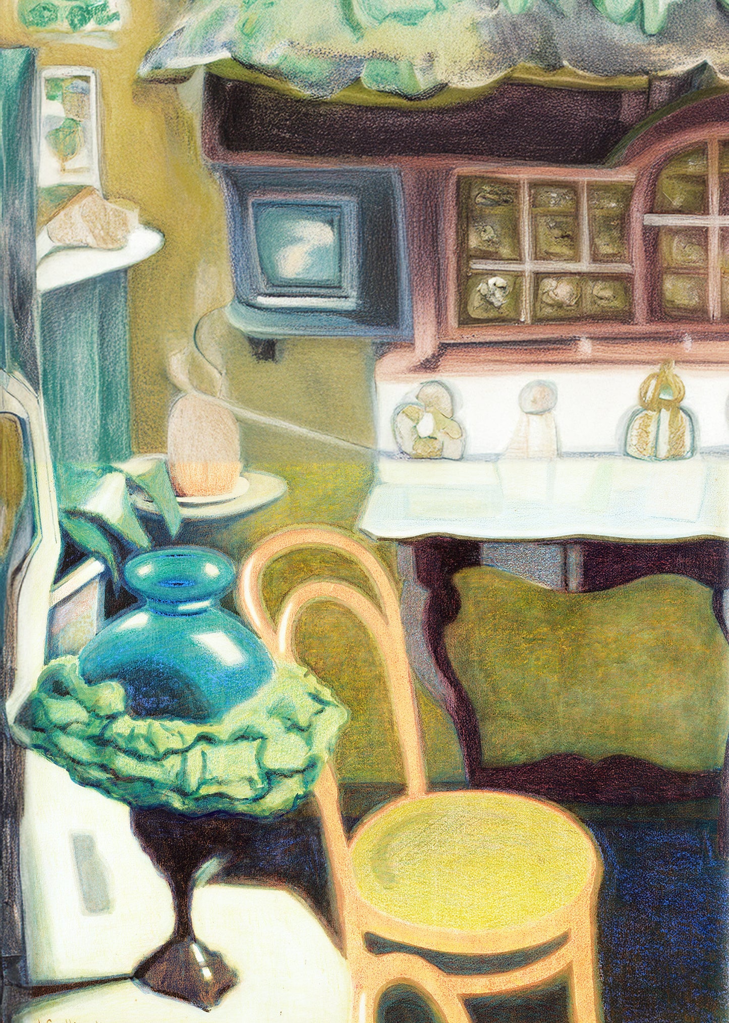 Léon Spilliaert -  Interior with Chair and Opaline Lamp