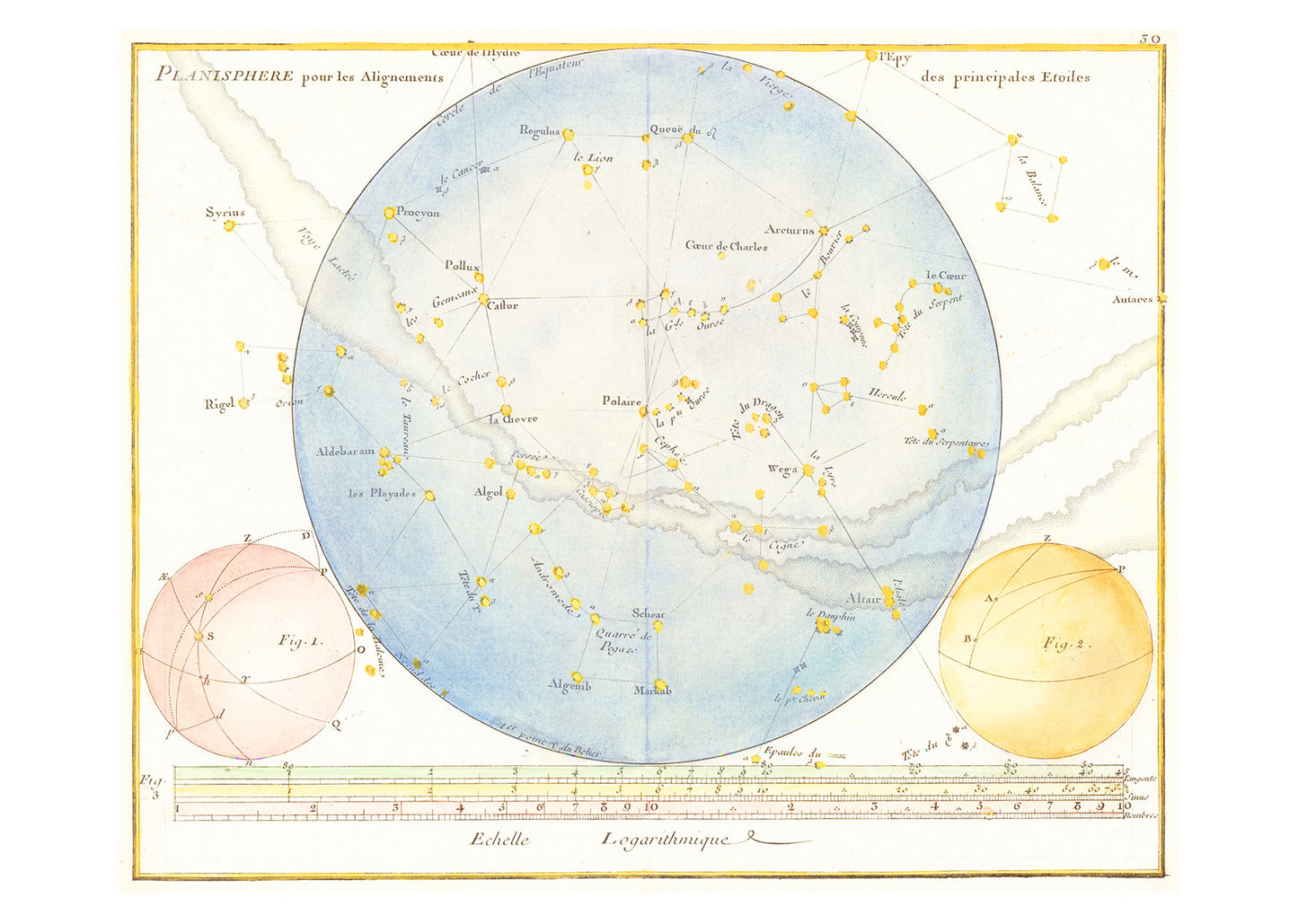 Planisphere pour les Alignements des Principales Etoiles