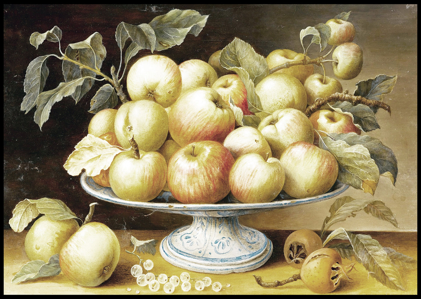 Still life with apples on a majolica tazza