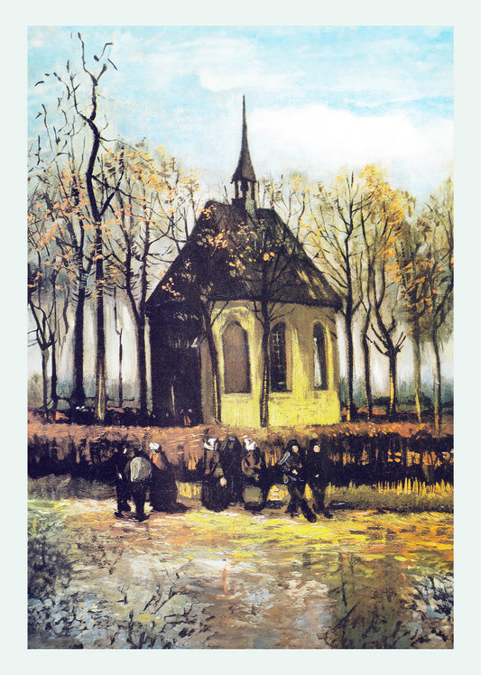 The Church of Nuenen with Churchgoers