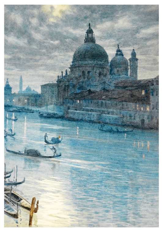 A Moonlight Scene in Venice Poster - Hakyarts