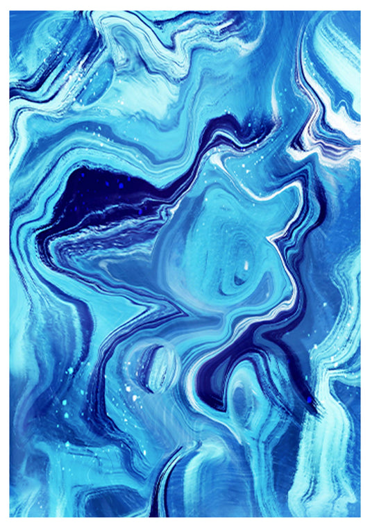 Abstract Blue Paint Poster - Hakyarts