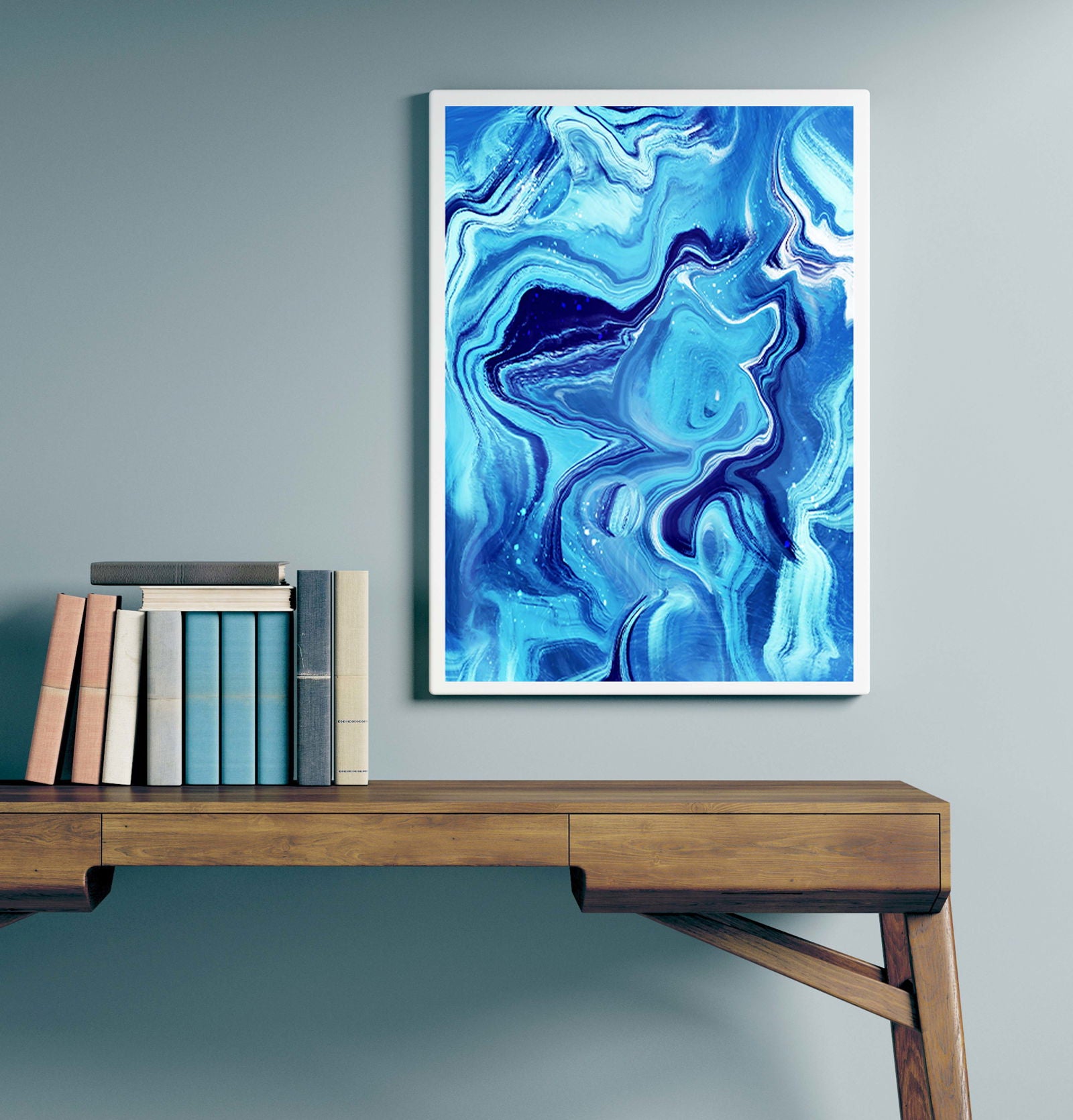 Abstract Blue Paint Poster - Hakyarts