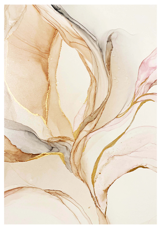 Abstract Brush Beige Poster - Hakyarts