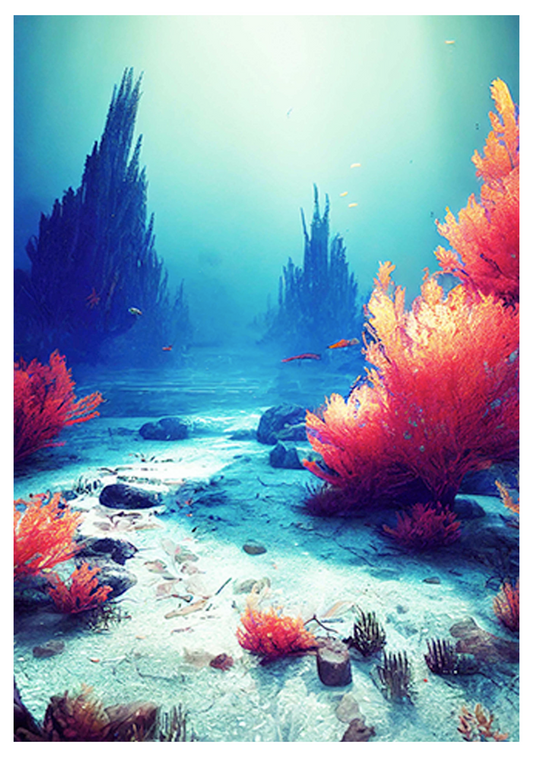 Abstract Coral Sea Poster - Hakyarts