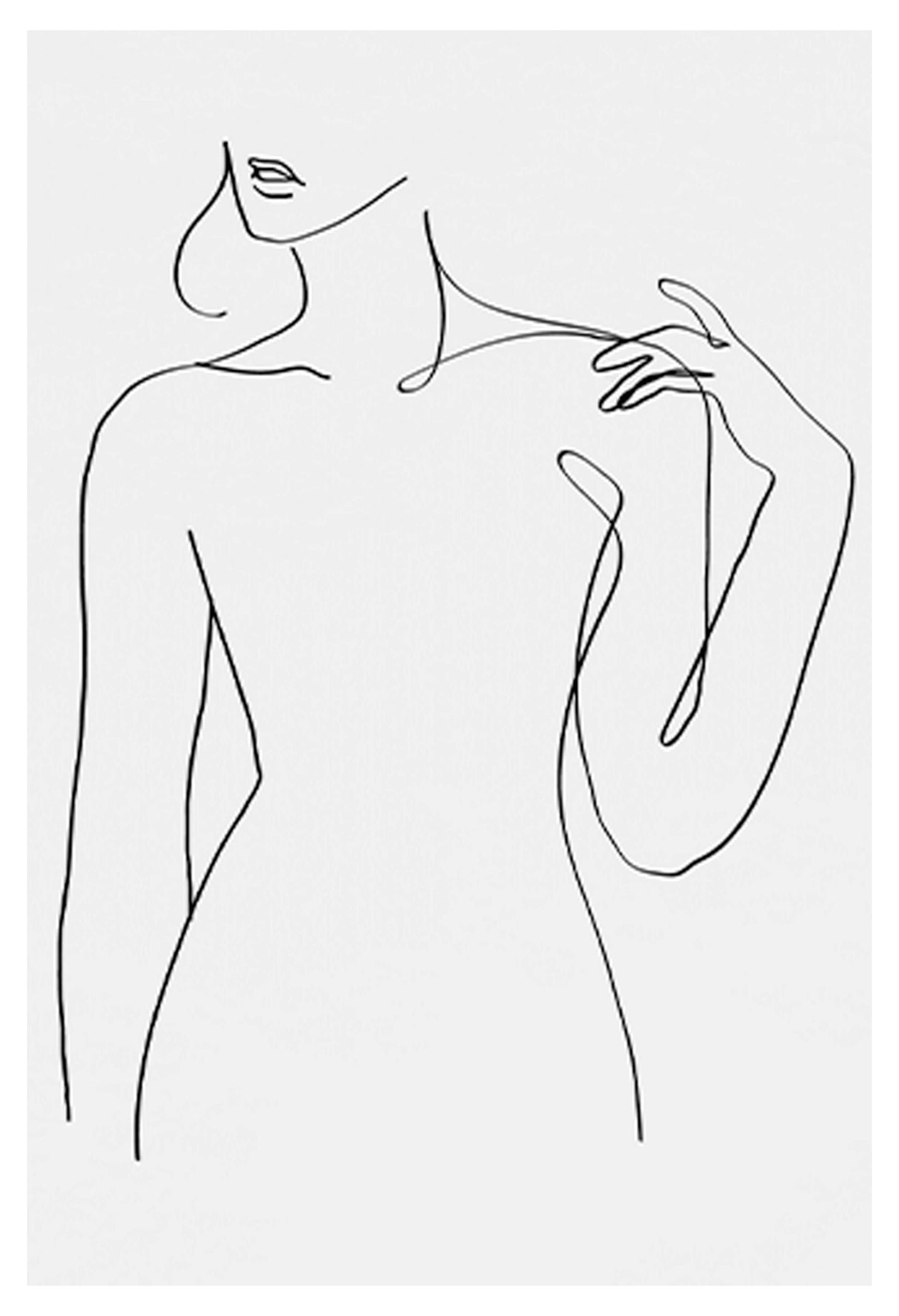 Abstract Female Line Art Poster - Hakyarts