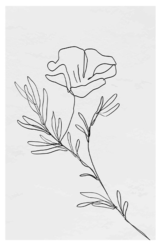 Abstract Flowers Lines Art Poster - Hakyarts