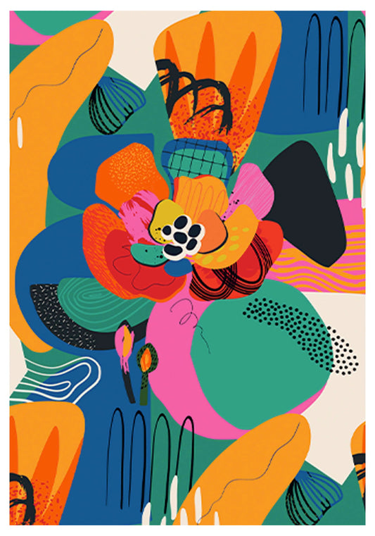 Abstract Flowers Poster - Hakyarts