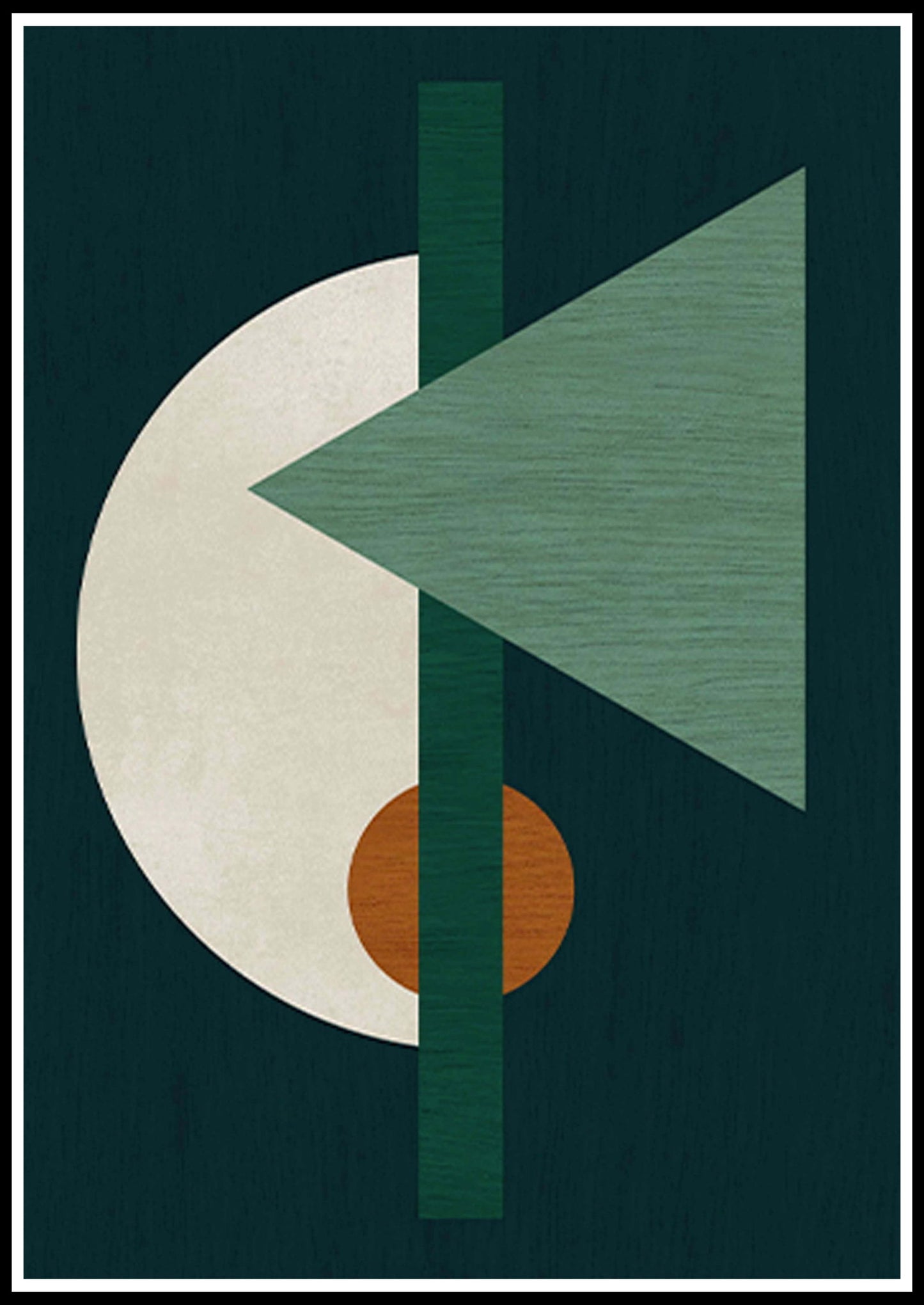 Abstract Green Shapes Poster - Hakyarts