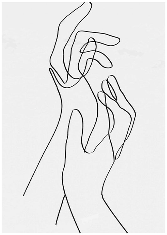 Abstract Hands Line Art Poster - Hakyarts