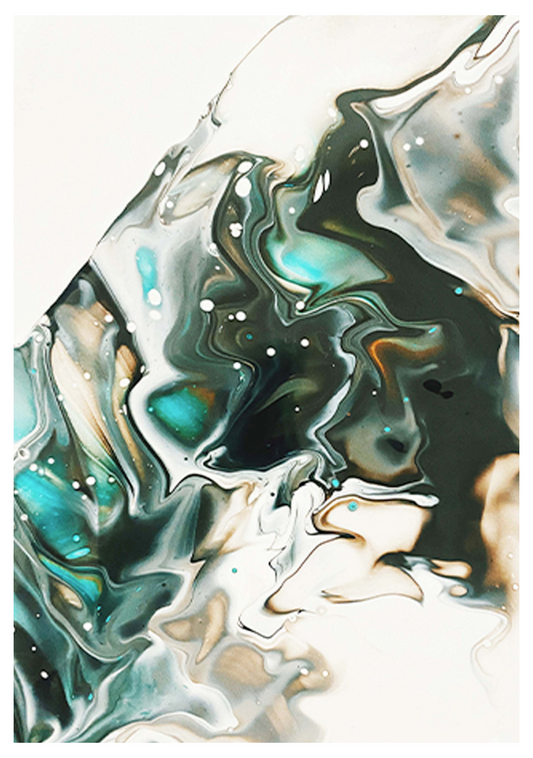 Abstract Marble Green Poster - Hakyarts