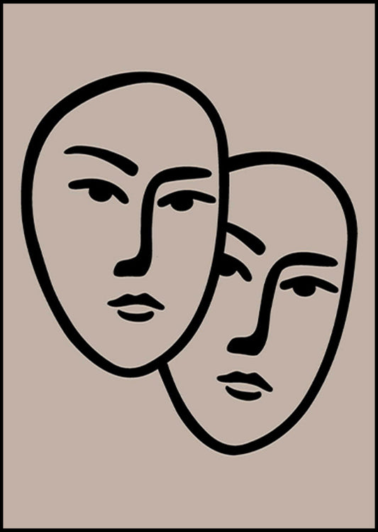 Abstract Two Faces Poster - Hakyarts