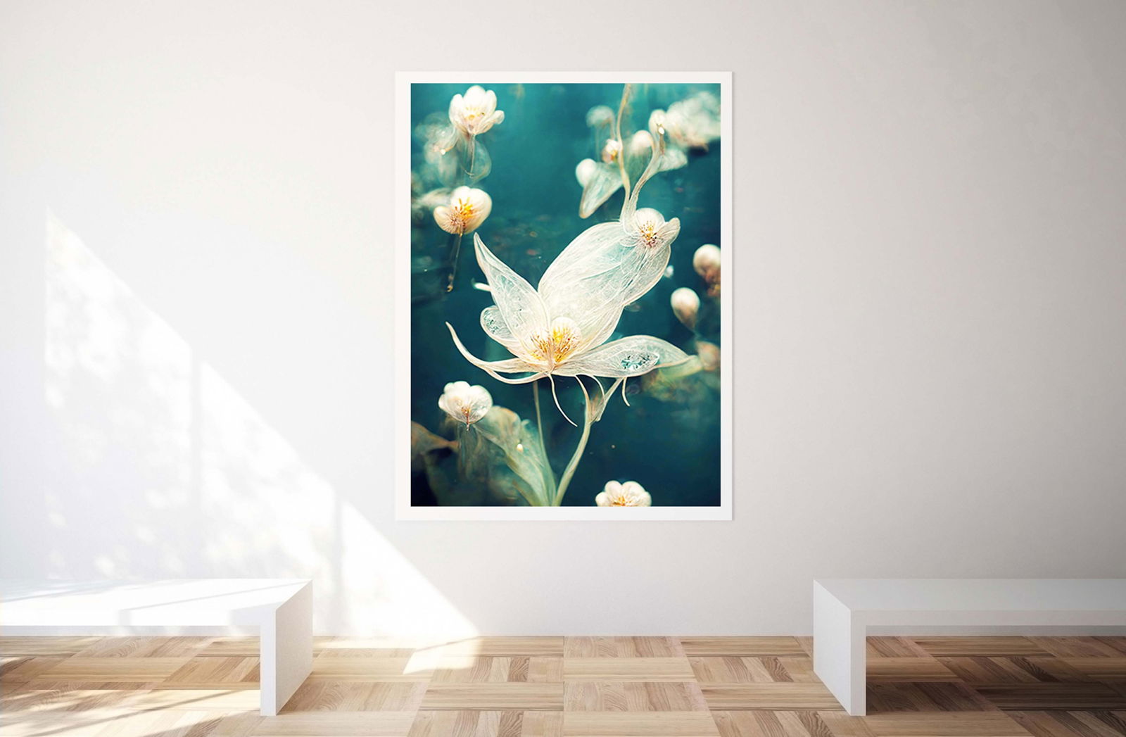 Abstract Water Lilies Poster - Hakyarts