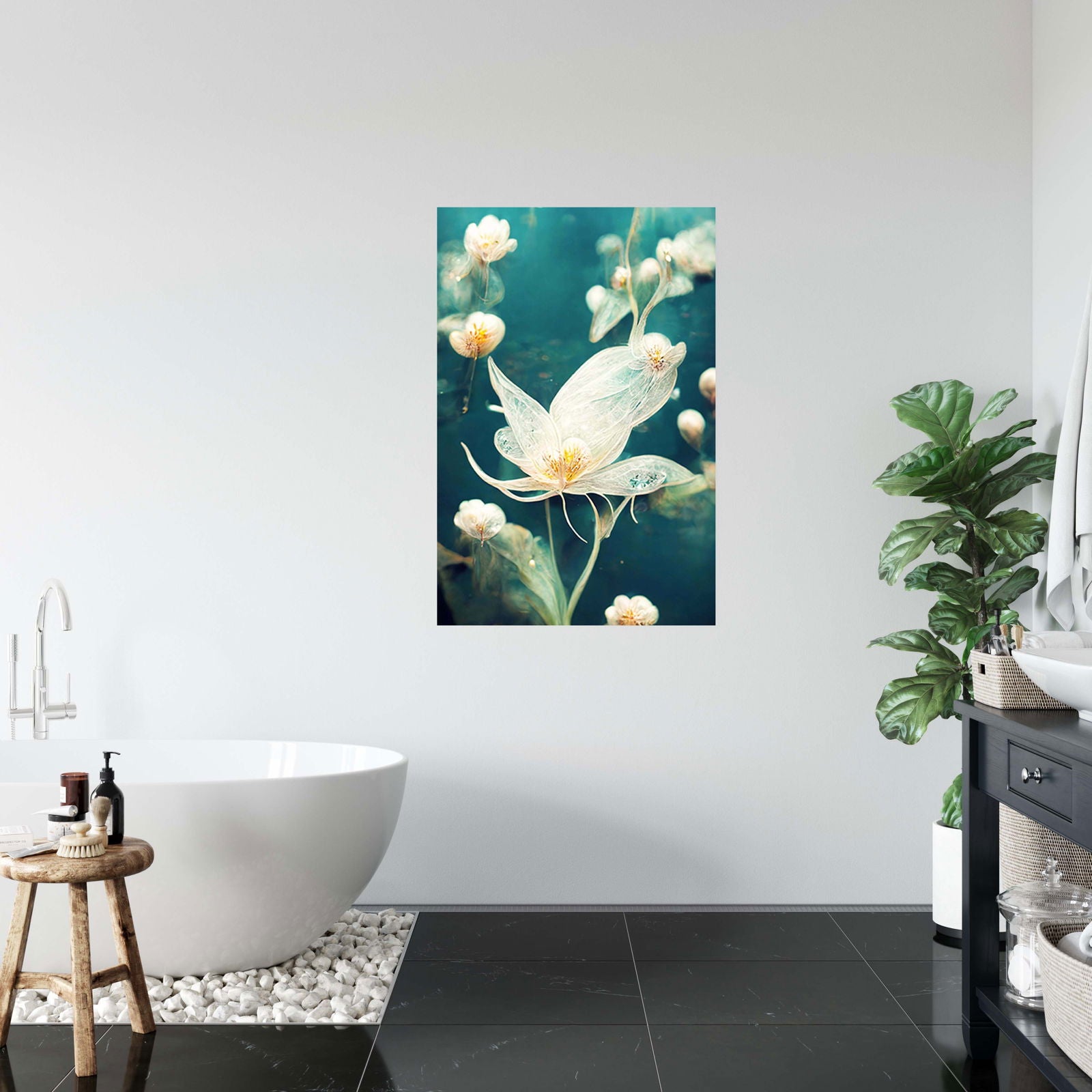 Abstract Water Lilies Poster - Hakyarts