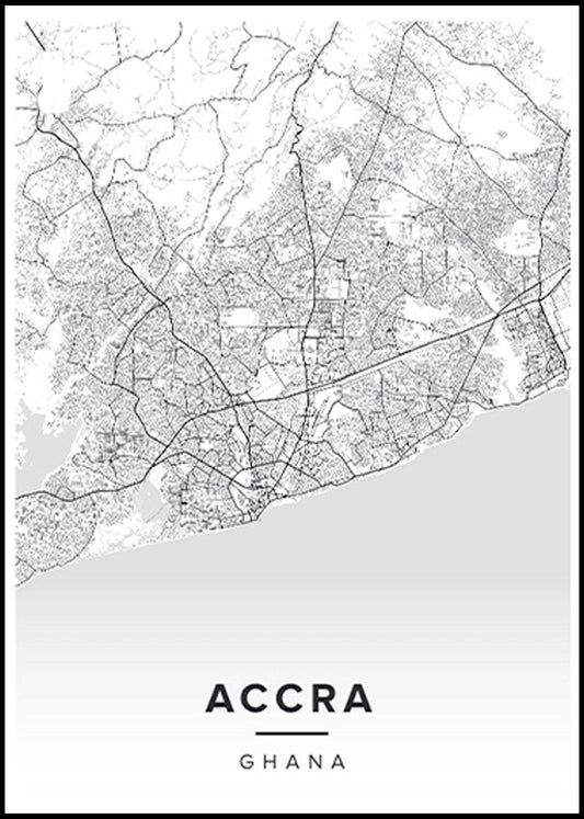 Accra Map Poster - Hakyarts