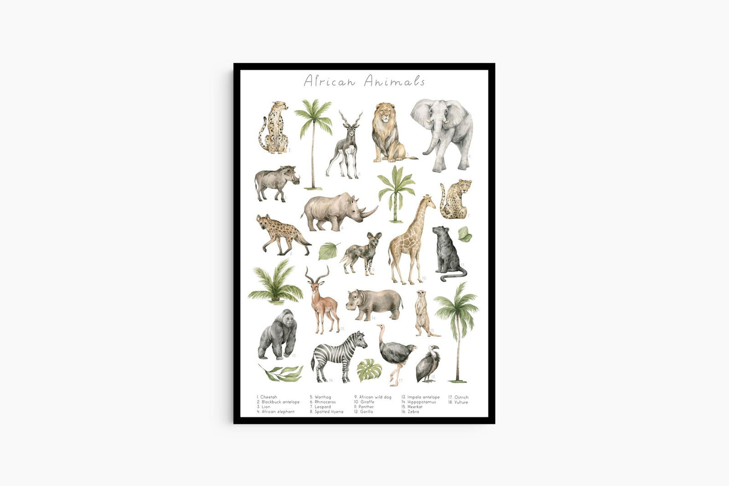 African Animals Poster - Hakyarts