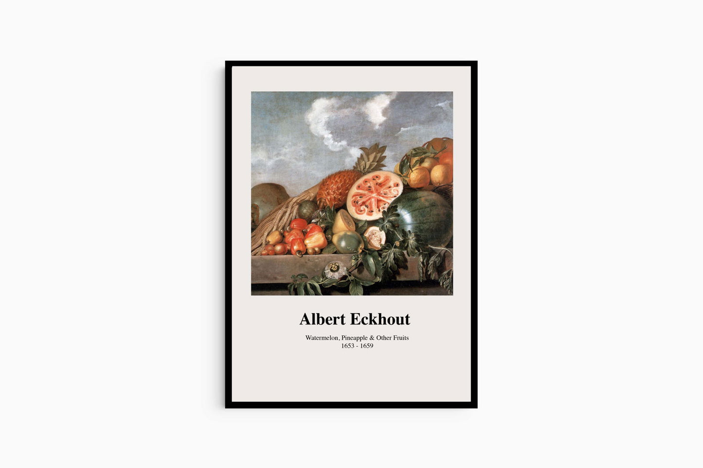 Albert Eckhout - Watermelon, Pineapple and Other Fruits Poster - Hakyarts