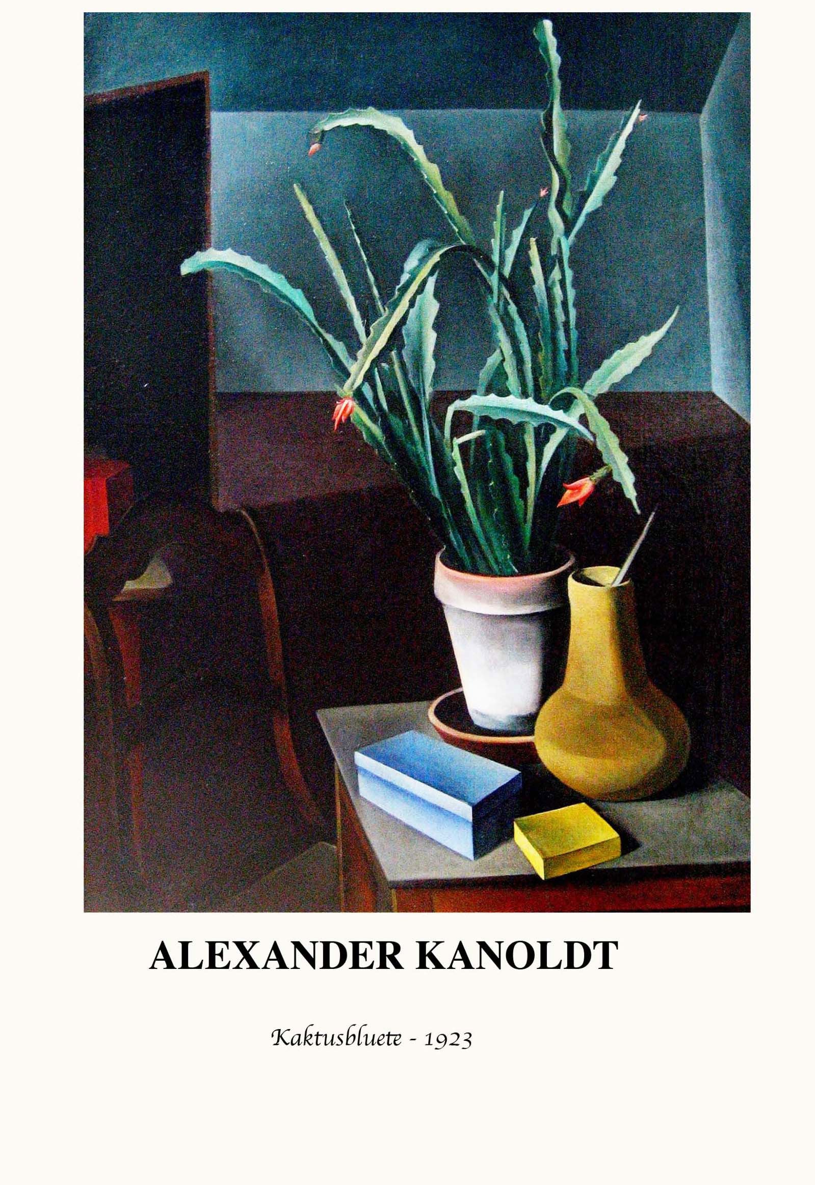 Alexander Kanoldt - Cactus Sill Life Poster - Hakyarts