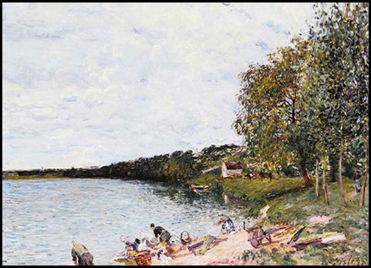 Alfred Sisley - Lavandières près de Champagne - Hakyarts