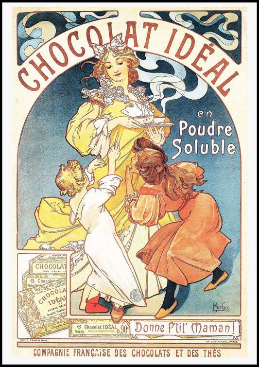 Alphonse Mucha - Chocolat Idéal Poster - Hakyarts