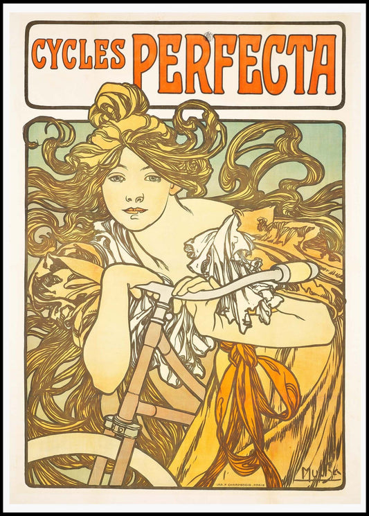 Alphonse Mucha - Cycles Perfecta Poster - Hakyarts