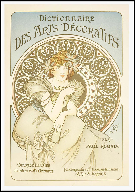 Alphonse Mucha - Dictionnaire des Arts Décoratifs Poster - Hakyarts