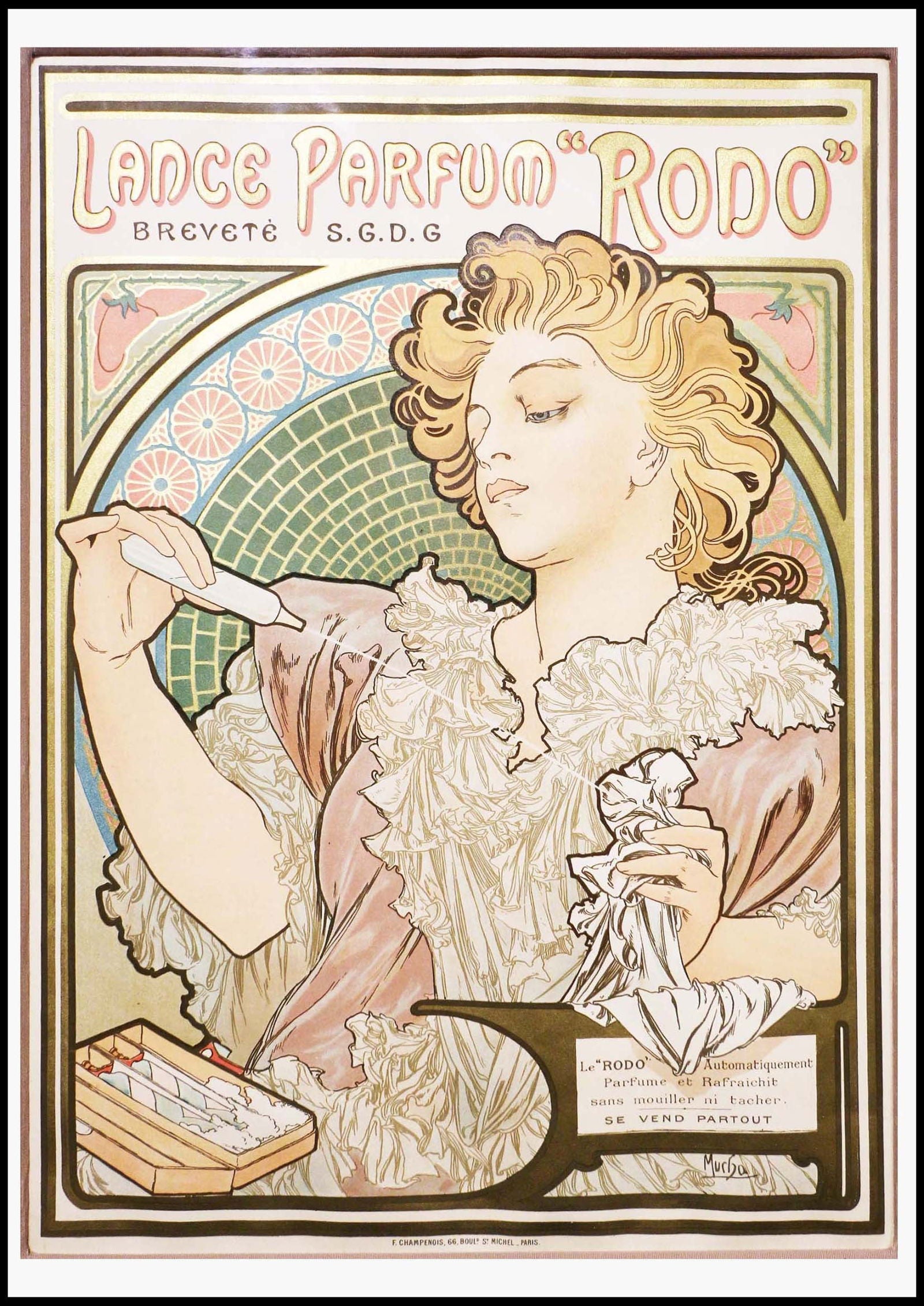 Alphonse Mucha - Lance Parfum Rodo Poster - Hakyarts