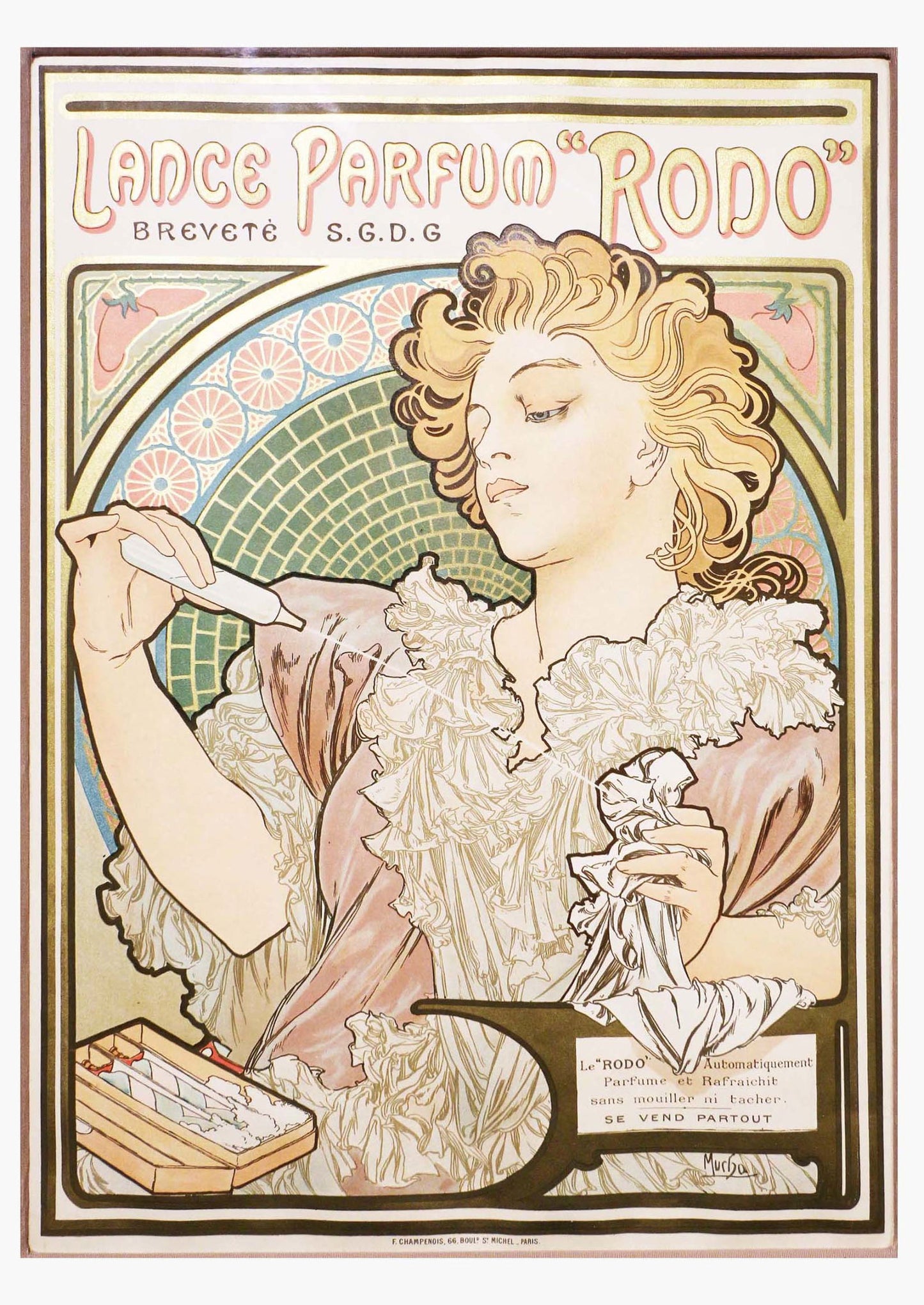 Alphonse Mucha - Lance Parfum Rodo Poster - Hakyarts