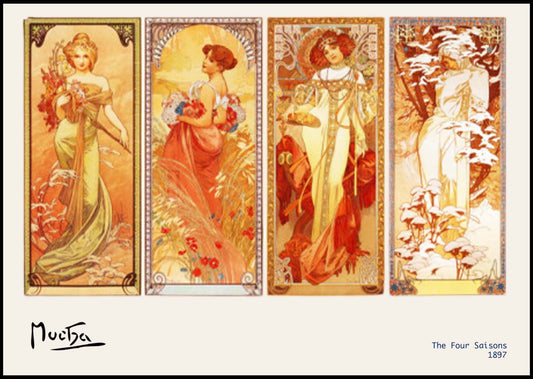 Alphonse Mucha - Les Saisons Poster - Hakyarts