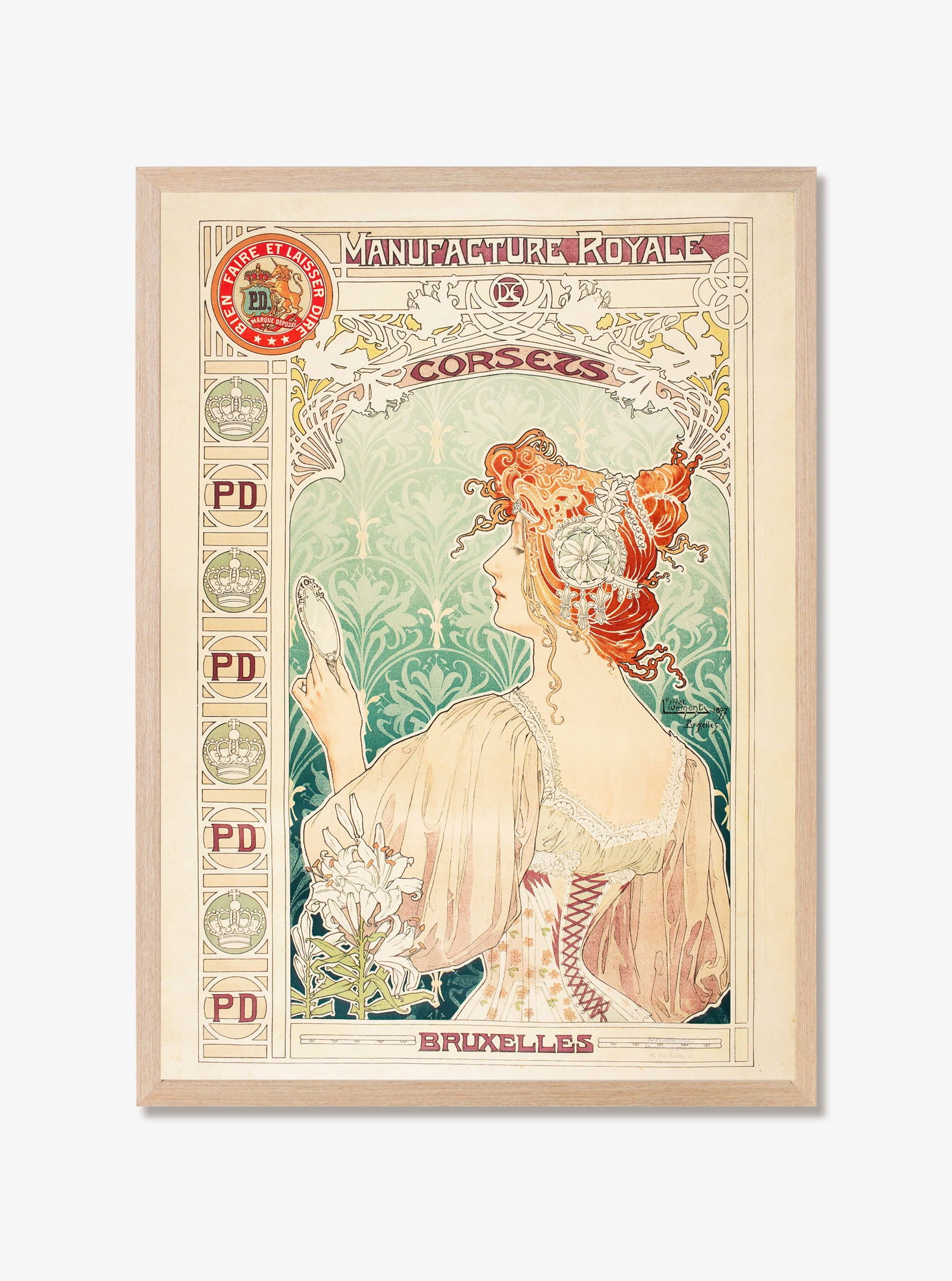 Alphonse Mucha - Manufacture Royale De Corsets Poster - Hakyarts