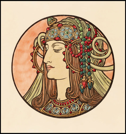 Alphonse Mucha - Vitrail pour la Façade de la Boutique Fouquet III Poster - Hakyarts