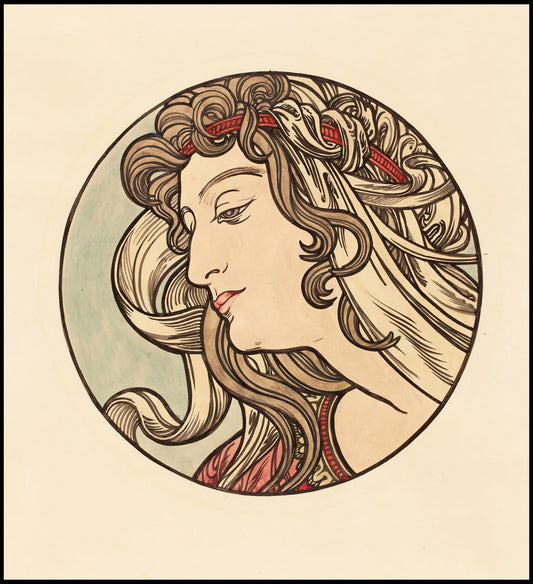 Alphonse Mucha - Vitrail pour la Façade de la Boutique Fouquet IV Poster - Hakyarts