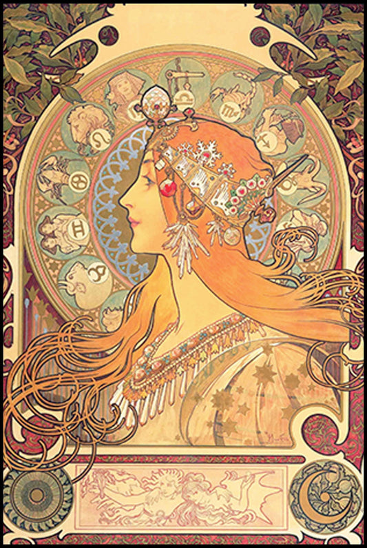 Alphonse Mucha - Zodiac Poster - Hakyarts