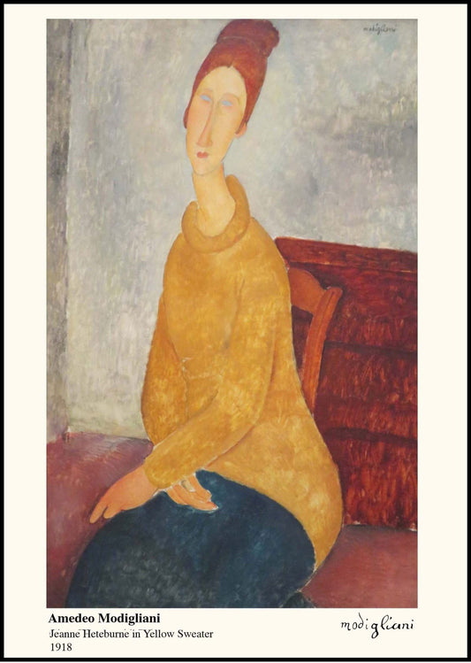 Amedeo Modigliani - Jeanne Hébuterne in Yellow Sweater Poster - Hakyarts