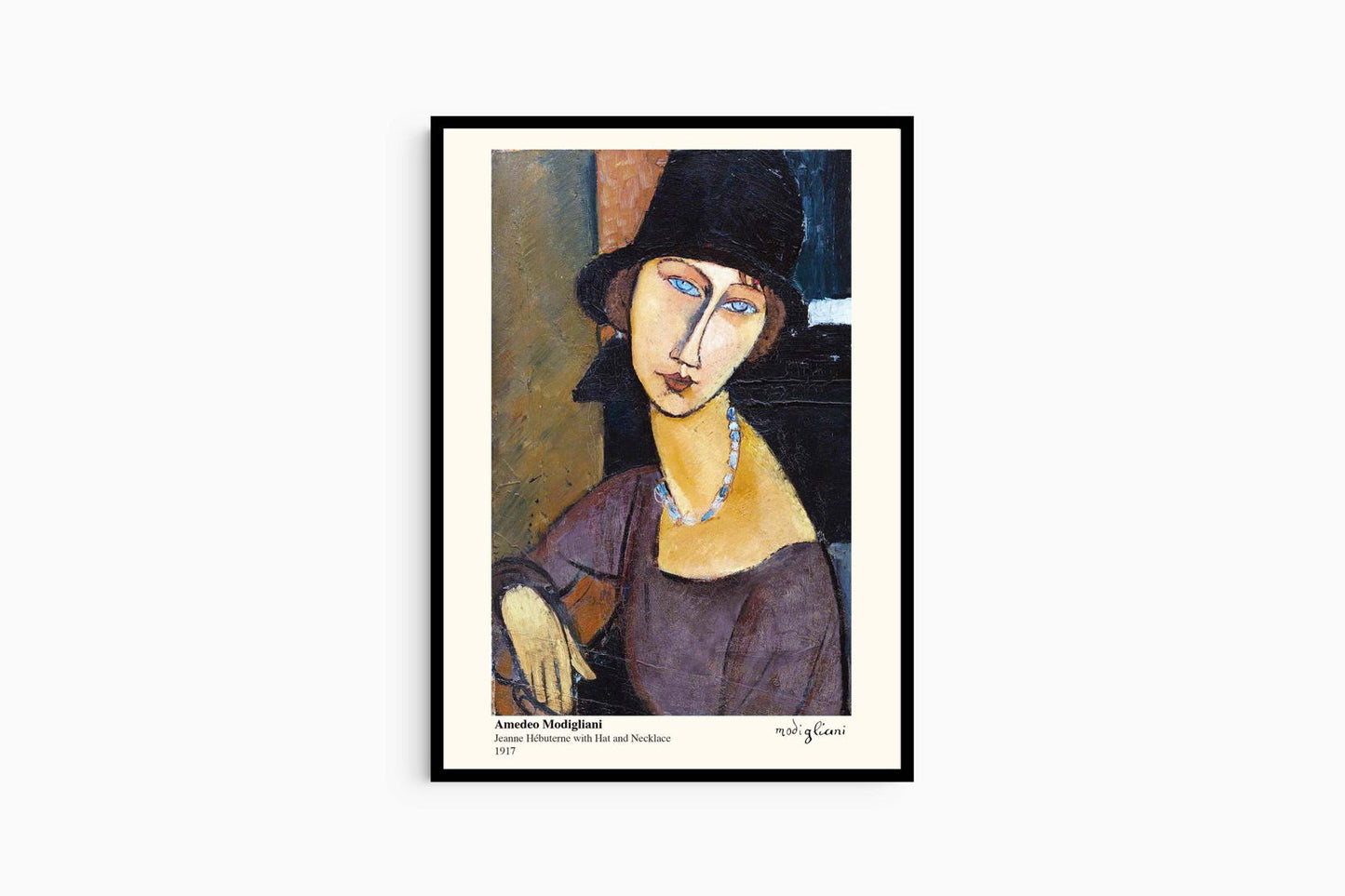 Amedeo Modigliani - Jeanne Hebuterne with Hat and Necklace Poster - Hakyarts