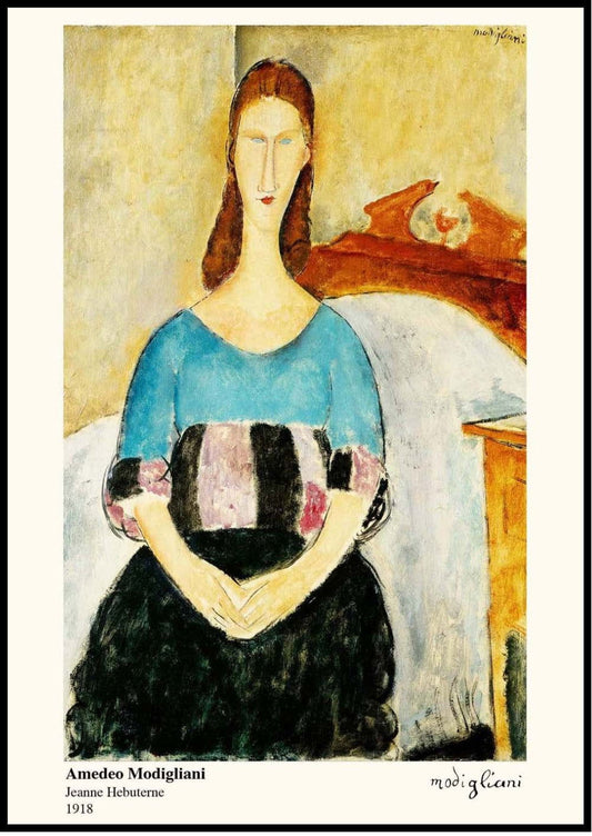 Amedeo Modigliani - Portrait of Jeanne Hebuterne, Seated Poster - Hakyarts