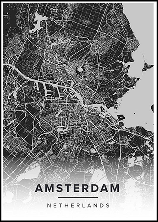 Amsterdam Map Poster - Hakyarts