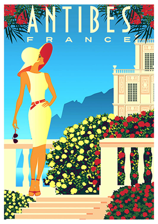 Antibes France Travel Poster - Hakyarts