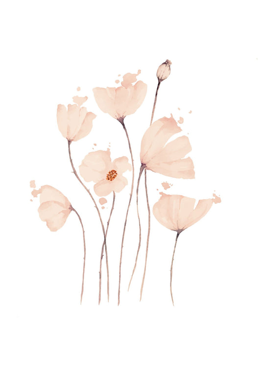 Aquarelle Flower Art Poster - Hakyarts